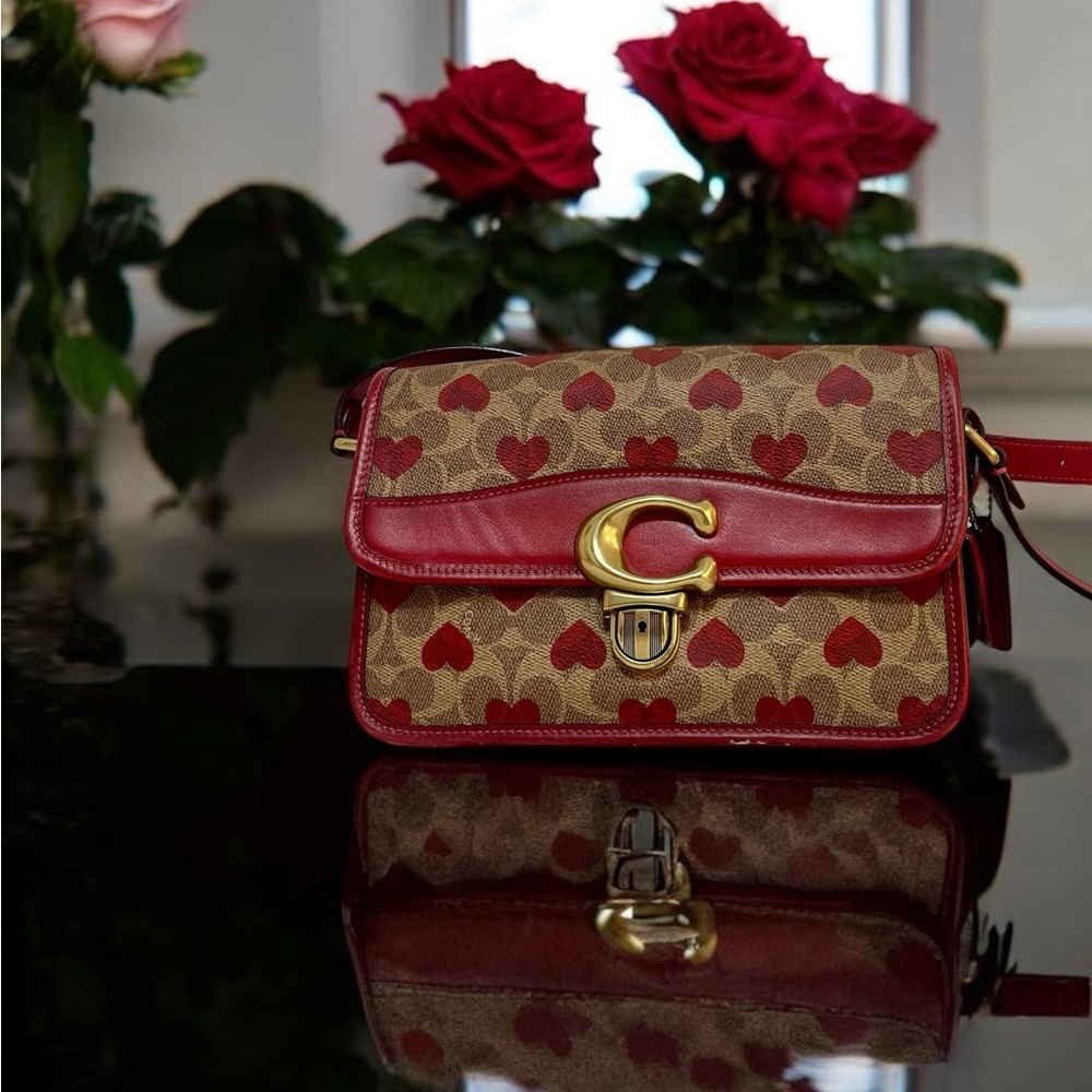Coach Studio Bag with Heart Print